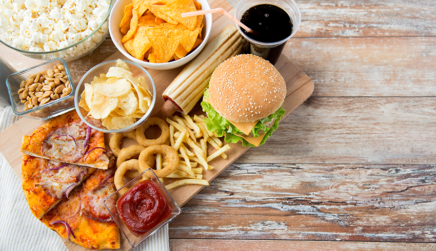 a plate of unhealthy food